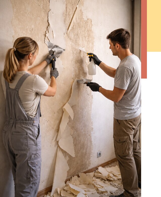 Снятие старых обоев в Новокузнецке от 5394 руб. под ключ недорого | ОТДЕЛОЧНИК-Нвк