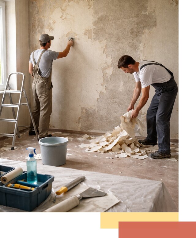 Снятие старых обоев в Новокузнецке быстро и качественно