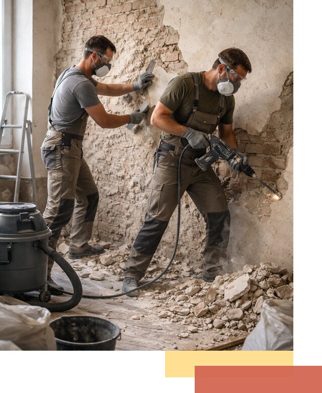 Демонтаж штукатурки со стен в Новокузнецке быстро и аккуратно