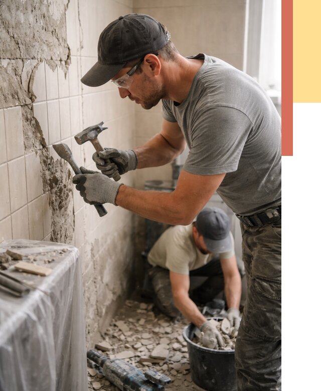 Демонтаж плитки со стен в Новокузнецке от 873 руб. — быстро и недорого | ОТДЕЛОЧНИК-Нвк