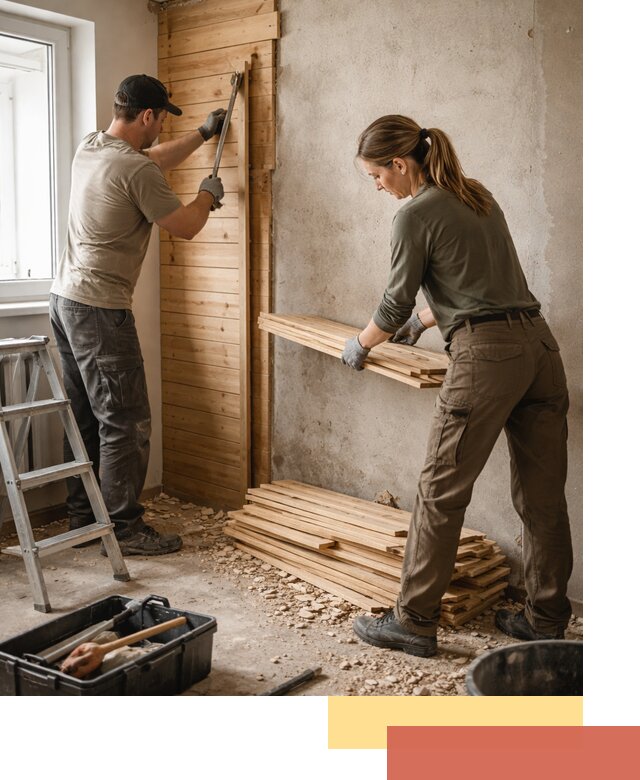 Демонтаж вагонки со стен в Новокузнецке — профессиональный демонтаж