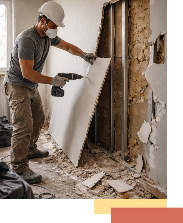 Демонтаж гипсокартона со стен в Новокузнецке качественно и быстро