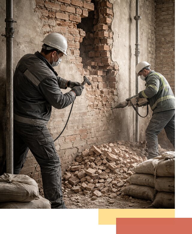 Демонтаж кирпичных стен в Новокузнецке быстро и безопасно