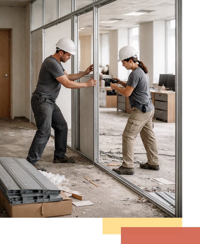 Демонтаж алюминиевых перегородок в Новокузнецке быстро и аккуратно