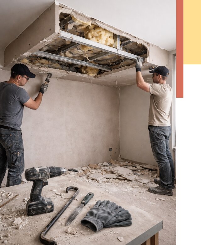 Демонтаж короба из гипсокартона в Новокузнецке от 1562 руб. — быстро и недорого | ОТДЕЛОЧНИК-Нвк