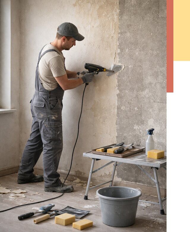 Очистка стен от клея в Новокузнецке от 1901 руб. — снятие и удаление клея со стен | ОТДЕЛОЧНИК-Нвк