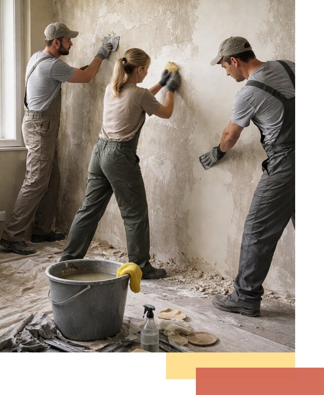 Очистка стен от клея и грунтовки в Новокузнецке качественно и быстро