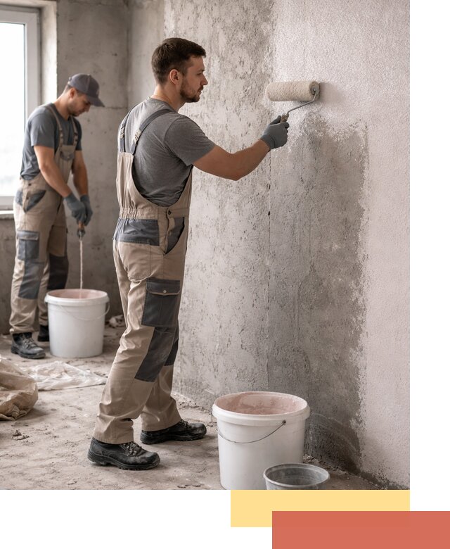 Нанесение бетоноконтакта на стены в Новокузнецке для последующей отделки