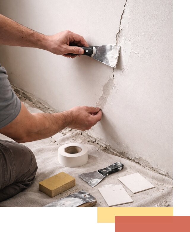 Заделка трещин и сколов в стенах и потолках в Новокузнецке