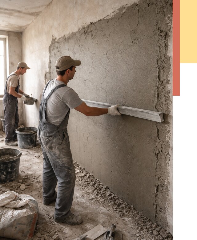 Цементная штукатурка стен в Новокузнецке от 4623 руб/м2 — быстро и недорого | ОТДЕЛОЧНИК-Нвк