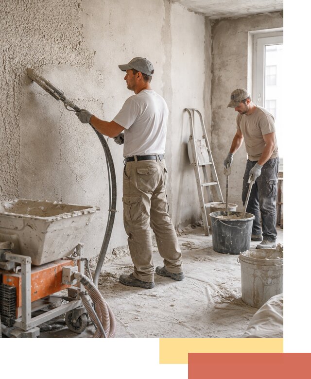 Машинная штукатурка стен в Новокузнецке — быстро и качественно