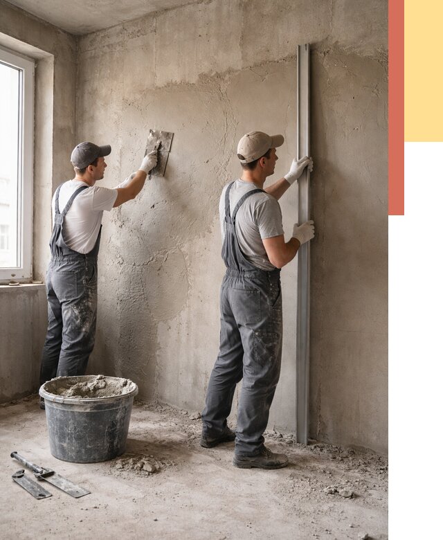 Штукатурка бетонных стен в Новокузнецке от 4623 руб/м² — качественно и быстро | ОТДЕЛОЧНИК-Нвк