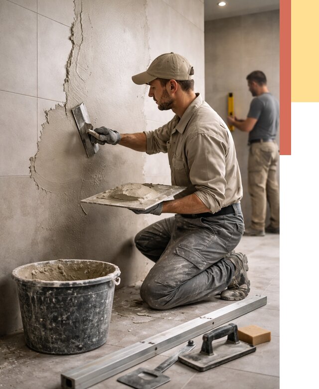 Штукатурка стен в ванной в Новокузнецке от 4623 руб./м² — выравнивание под ключ | ОТДЕЛОЧНИК-Нвк