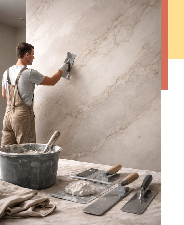 Декоративная штукатурка под мрамор в Новокузнецке от 2877 руб./м² — быстро и недорого | ОТДЕЛОЧНИК-Нвк