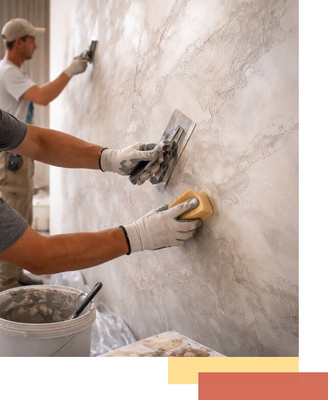 Декоративная штукатурка под мрамор в Новокузнецке для стен и потолков