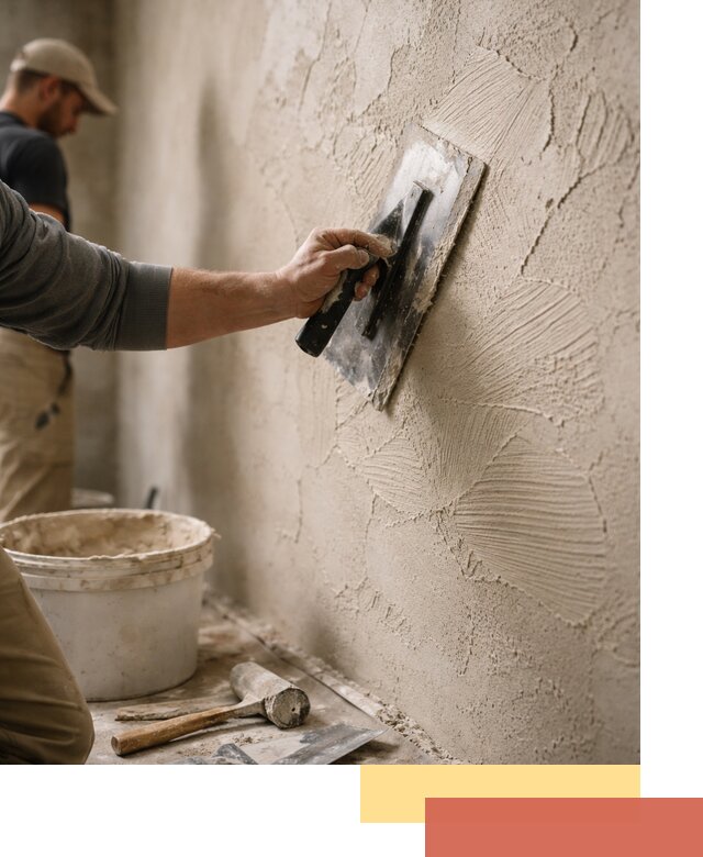 Фактурная штукатурка стен в Новокузнецке — монтаж, отделка, реставрация