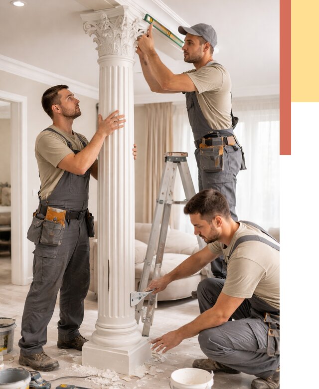 Установка декоративных колонн в Новокузнецке от 12329 руб. под ключ | ОТДЕЛОЧНИК-Нвк