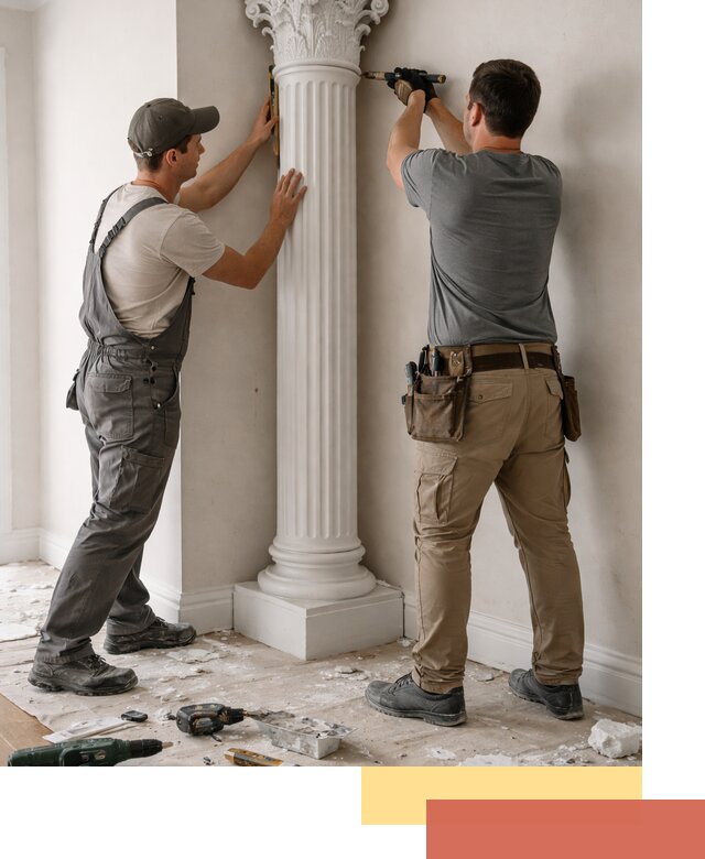 Установка декоративных колонн в Новокузнецке под ключ