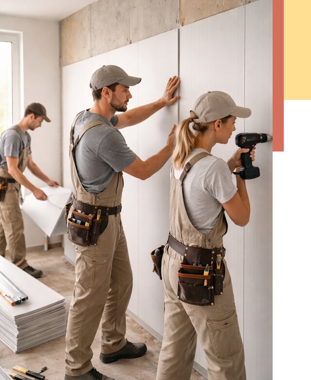 Монтаж ПВХ панелей на стены в Новокузнецке от 462 руб/м2 — быстро и недорого | ОТДЕЛОЧНИК-Нвк