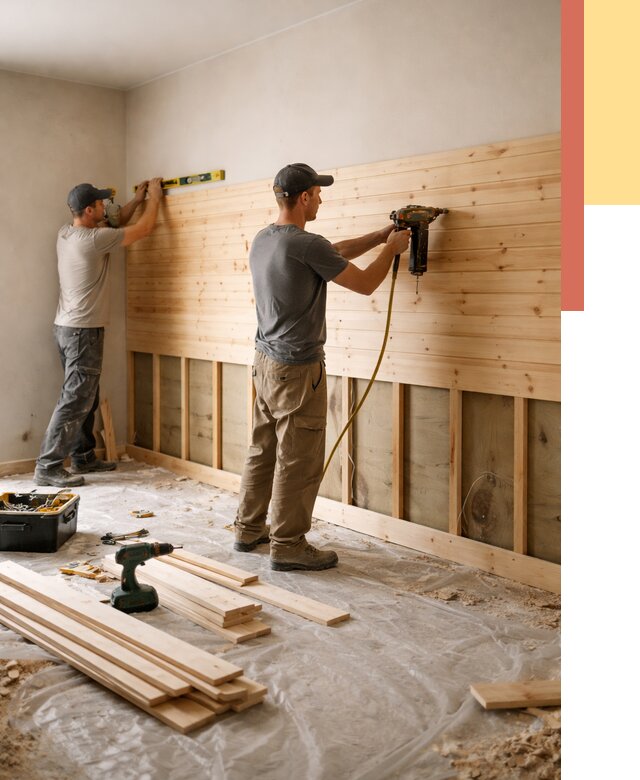 Монтаж деревянной вагонки на стены в Новокузнецке от 7706 руб. | Услуги монтажа вагонки | ОТДЕЛОЧНИК-Нвк