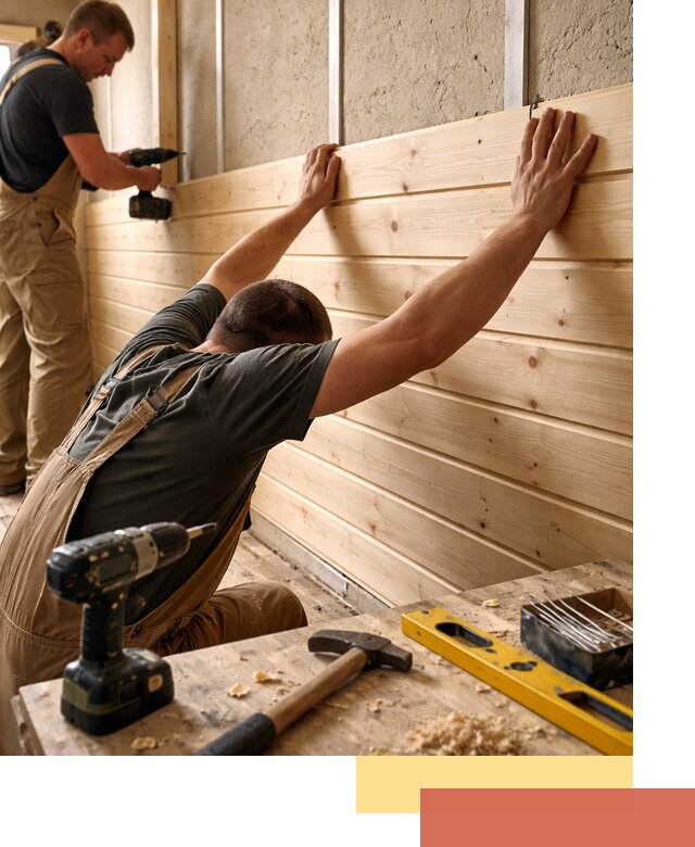 Монтаж деревянной вагонки на стены в Новокузнецке быстро и качественно