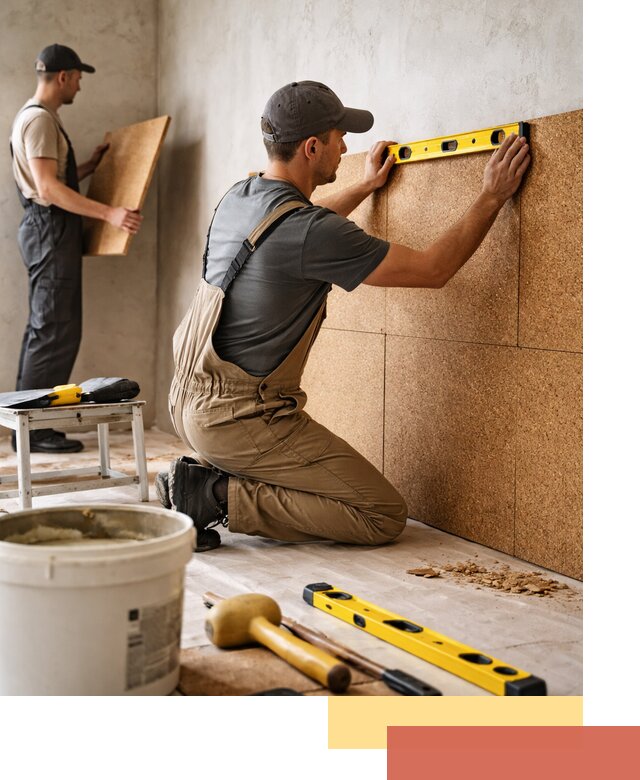 Монтаж пробковых панелей на стены в Новокузнецке быстро и качественно