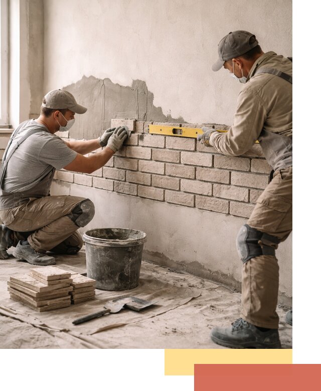 Монтаж декоративного кирпича профессионально в Новокузнецке