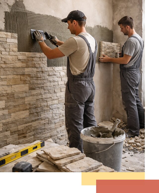 Монтаж искусственного камня в Новокузнецке — облицовка стен и фасадов