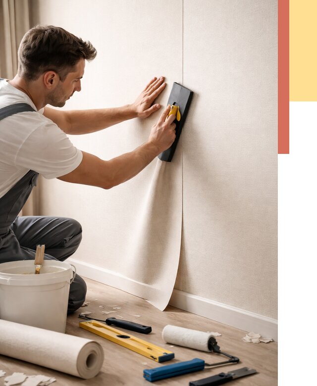 Поклейка виниловых обоев в Новокузнецке от 4623 руб. | Быстро и недорого — ОТДЕЛОЧНИК-Нвк