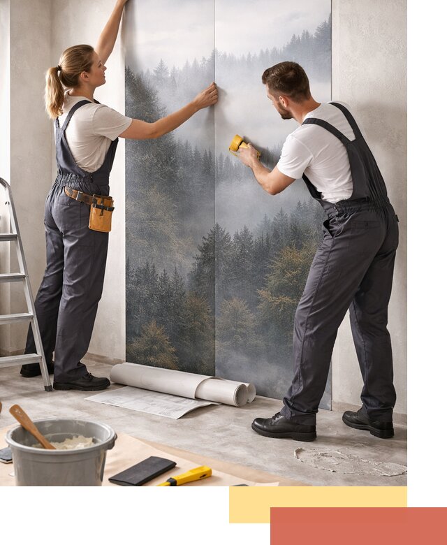 Поклейка фотообоев профессионально в Новокузнецке под ключ