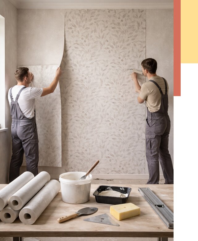 Поклейка обоев с подбором рисунка в Новокузнецке от 3596 руб. | ОТДЕЛОЧНИК-Нвк - быстро и недорого