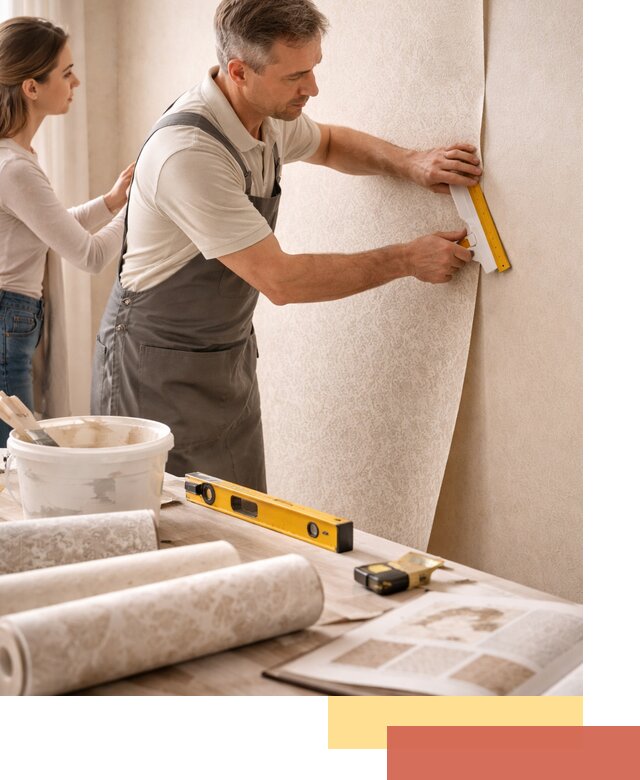 Поклейка обоев с подбором рисунка в Новокузнецке