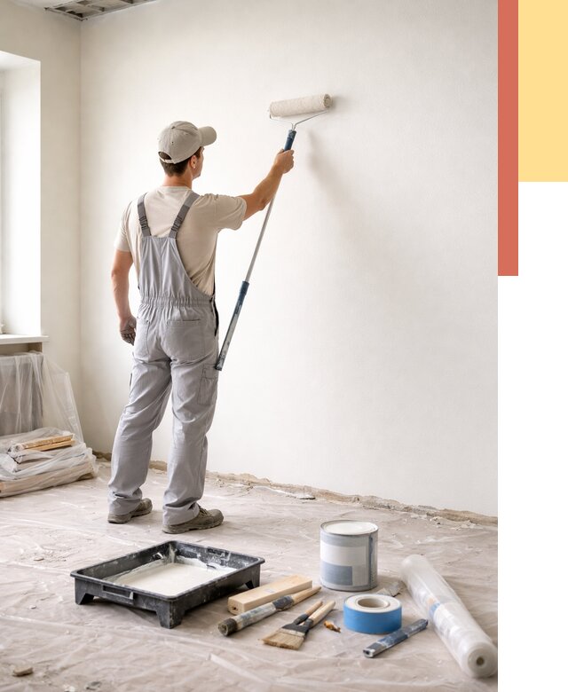 Покраска стен водоэмульсионной краской в Новокузнецке от 462 руб. за м² | ОТДЕЛОЧНИК-Нвк