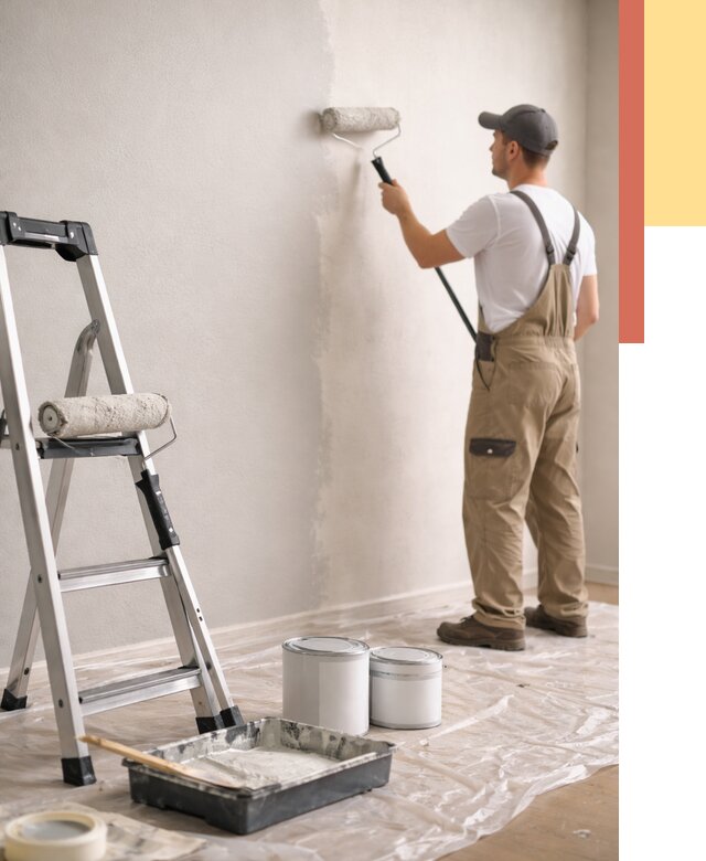 Покраска стен латексной краской в Новокузнецке от 4623 руб. за м2 | ОТДЕЛОЧНИК-Нвк