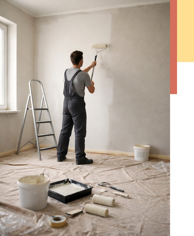 Покраска стен моющейся краской в Новокузнецке от 360 руб./м² — быстро и недорого | ОТДЕЛОЧНИК-Нвк