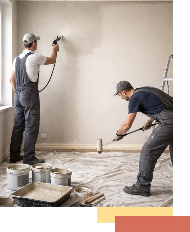 Покраска стен моющейся краской и защита поверхностей в Новокузнецке