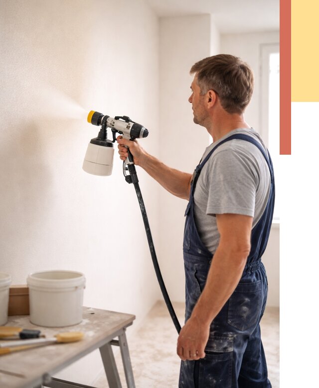 Покраска стен краскопультом в Новокузнецке от 7706 руб. — механизированная покраска | ОТДЕЛОЧНИК-Нвк