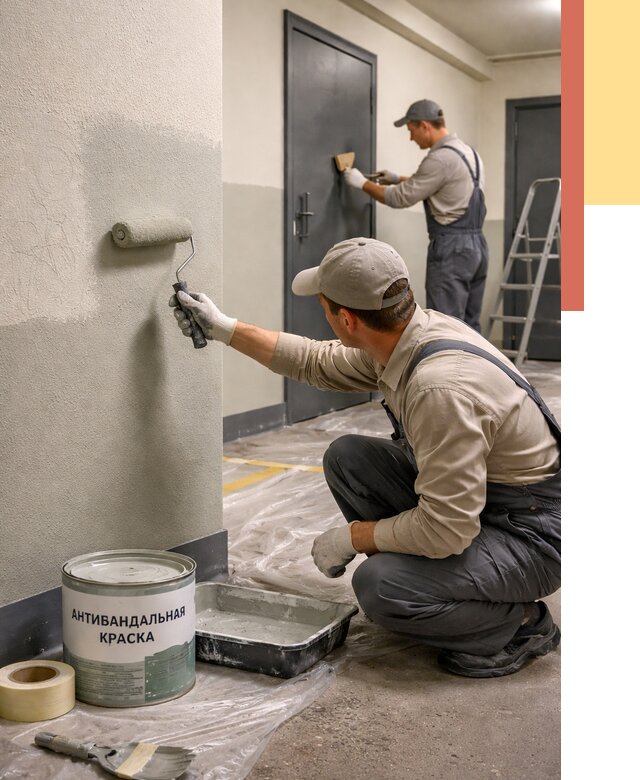 Покраска стен антивандальной краской в Новокузнецке от 4623 руб./м² под ключ | ОТДЕЛОЧНИК-Нвк