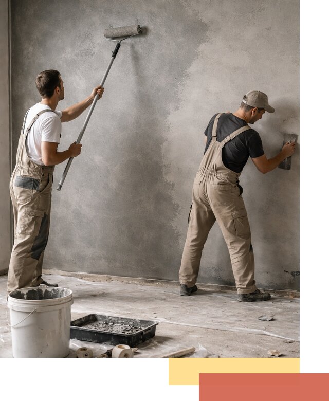 Покраска стен под бетон в Новокузнецке профессионально и недорого