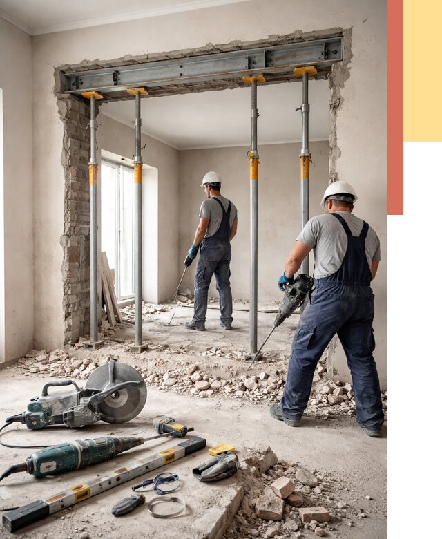 Прорезка проема в стене в Новокузнецке от 4623 руб. — быстро и недорого | ОТДЕЛОЧНИК-Нвк