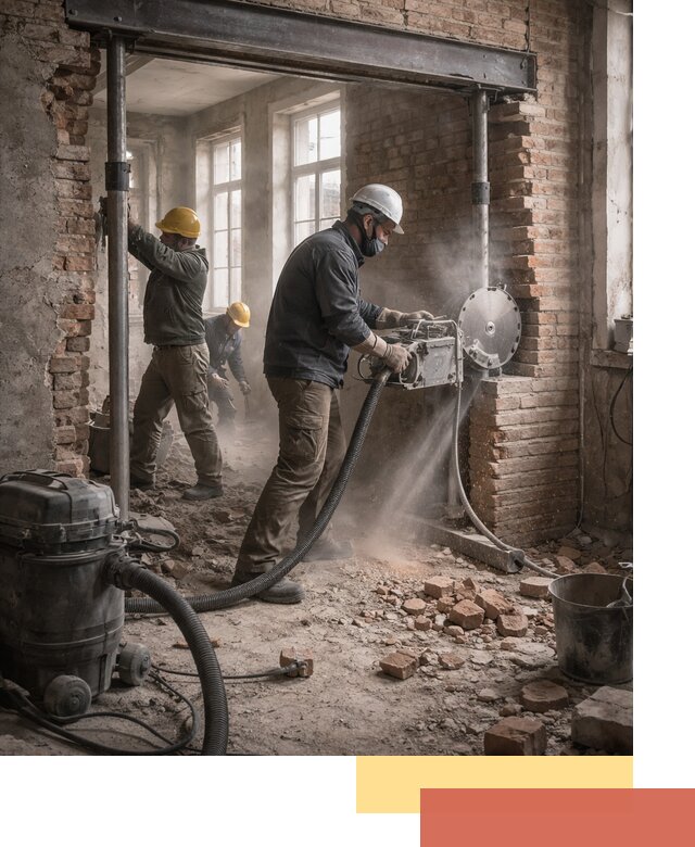 Прорезка проема в стене под дверной или оконный проем в Новокузнецке