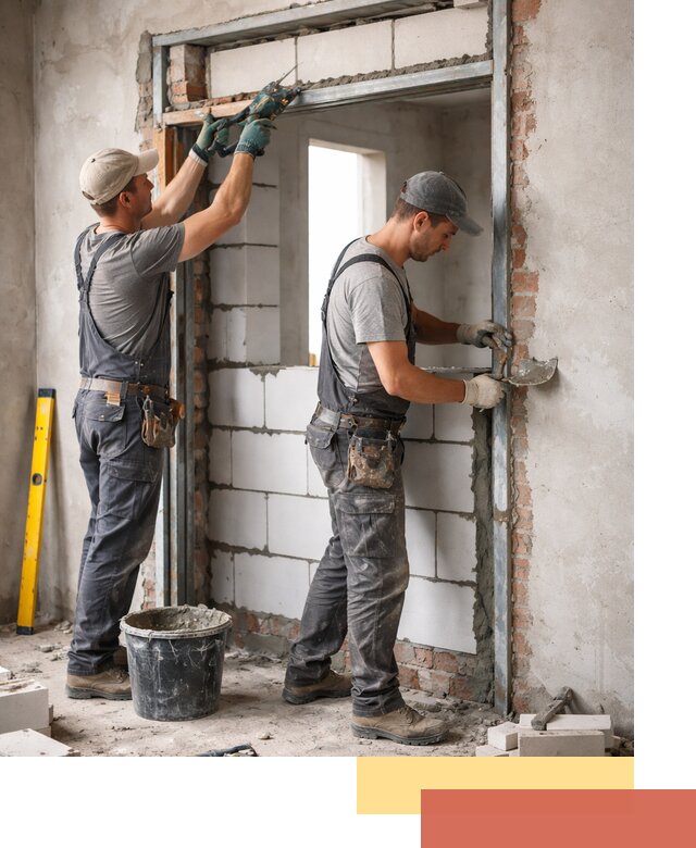 Закладка дверного проема под ключ в Новокузнецке: демонтаж, монтаж, отделка