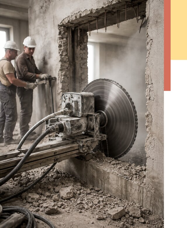 Алмазная резка проемов в Новокузнецке от 4623 руб. быстро и недорого | ОТДЕЛОЧНИК-Нвк