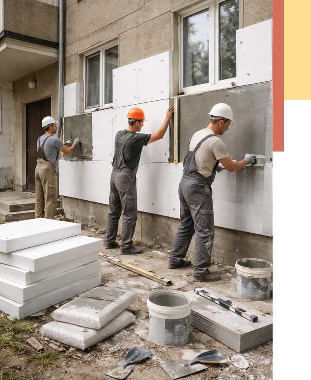 Утепление стен пенопластом в Новокузнецке от 1798 руб. — недорого и под ключ | ОТДЕЛОЧНИК-Нвк