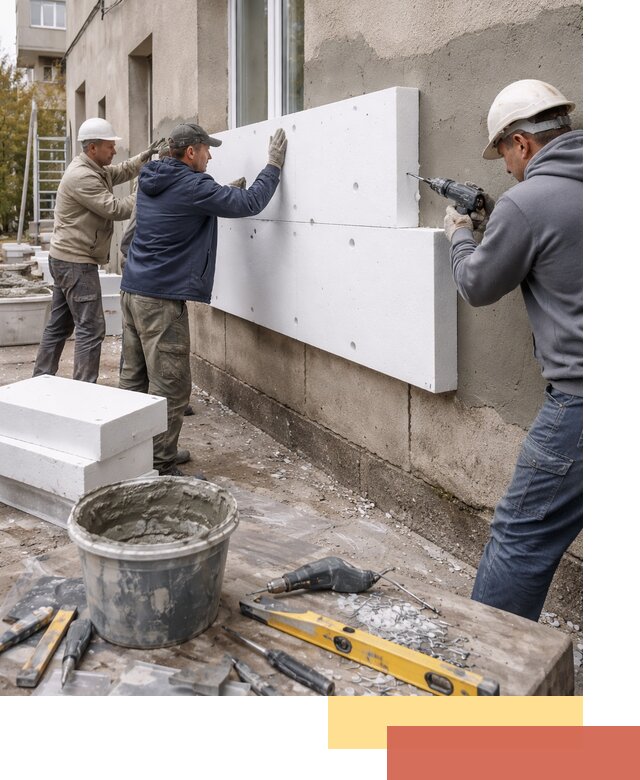 Утепление наружных стен пенопластом в Новокузнецке