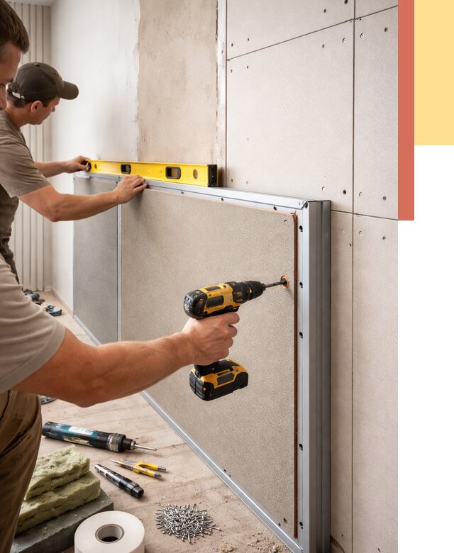 Шумоизоляция стен панелями ЗИПС в Новокузнецке от 2260 руб./м² под ключ | ОТДЕЛОЧНИК-Нвк