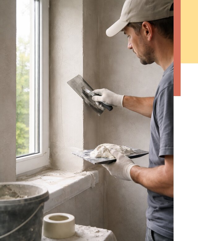 Штукатурка откосов в Новокузнецке от 4623 руб/м² — услуги и выравнивание под ключ | ОТДЕЛОЧНИК-Нвк