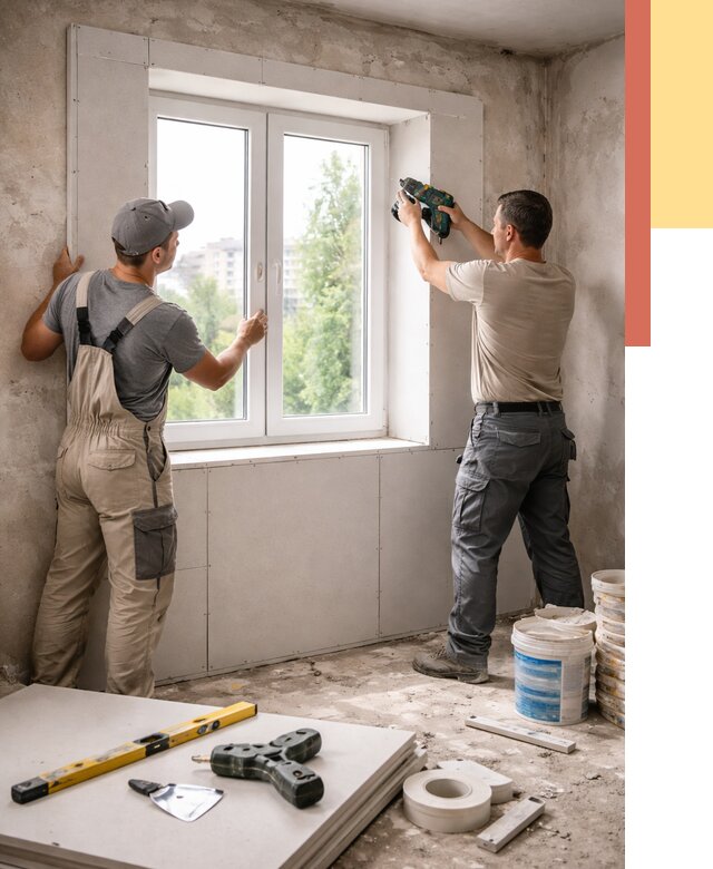 Монтаж откосов из гипсокартона в Новокузнецке от 4623 руб. под ключ | ОТДЕЛОЧНИК-Нвк