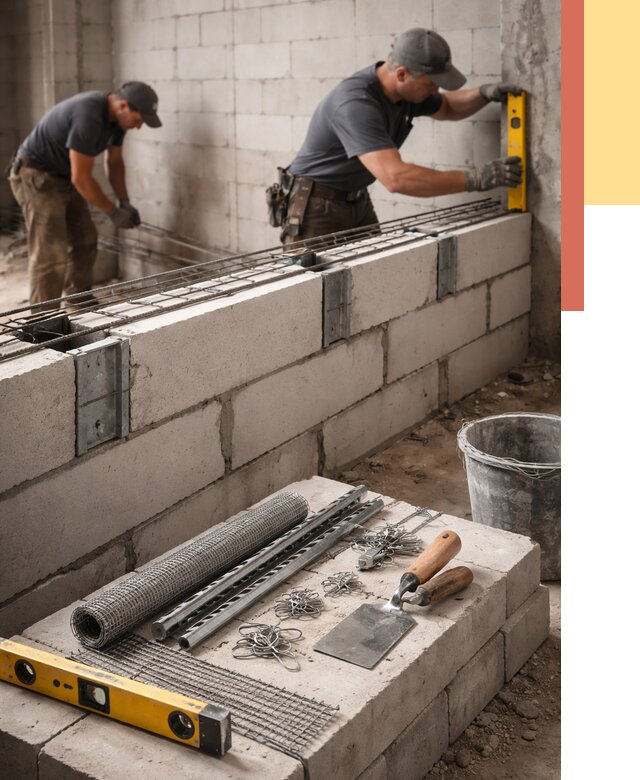 Армирование кладки перегородок в Новокузнецке от 771 руб. под ключ | ОТДЕЛОЧНИК-Нвк