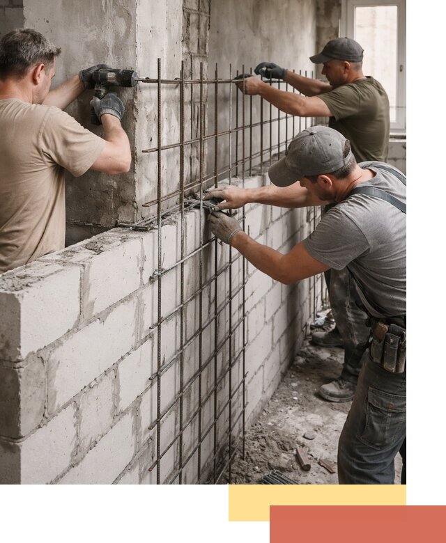 Армирование кладки перегородок в Новокузнецке профессионально и надёжно